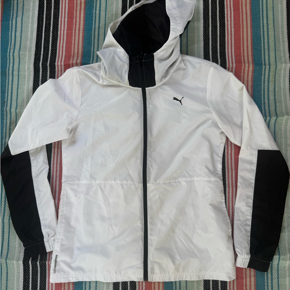 White and black Puma windbreaker jacket